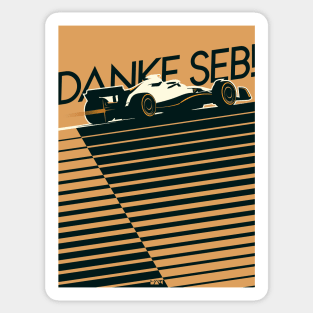 Danke Seb: Sebastian Vettel F1 Tribute (White) Sticker